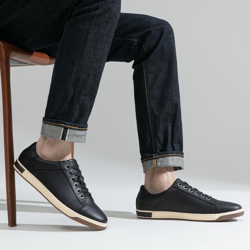 Vostey Men's Sneakers Fashion Black Casual Shoes Dress Sneaker Oxford Shoes(B81Q13 Black 13) - Image 2